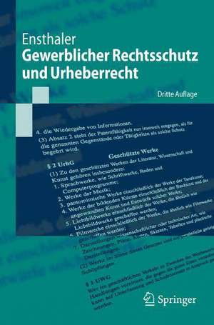 Gewerblicher Rechtsschutz und Urheberrecht de Jürgen Ensthaler