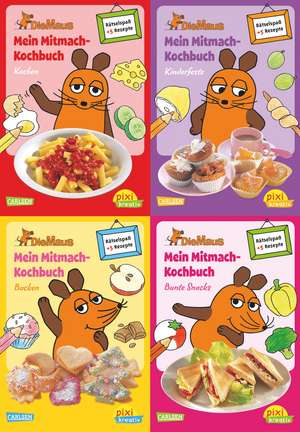 Pixi kreativ Serie Nr. 17: 4er Bundle: Mitmach-Kochbücher mit der Maus de Antje Bones