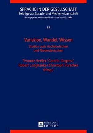 Variation, Wandel, Wissen de Yvonne Hettler