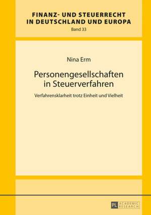 Personengesellschaften in Steuerverfahren de Nina Erm