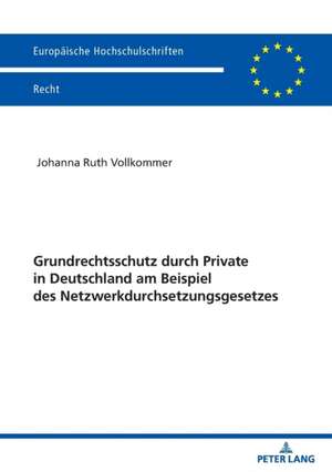 Grundrechtsschutz durch Private in Deutschland am Beispiel des Netzwerkdurchsetzungsgesetzes de Johanna Vollkommer