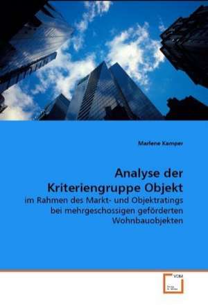 Analyse der Kriteriengruppe Objekt de Marlene Kamper