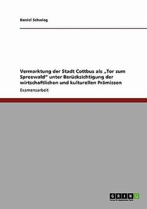 Vermarktung der Stadt Cottbus als "Tor zum Spreewald" unter Berücksichtigung der wirtschaftlichen und kulturellen Prämissen de Daniel Schwieg