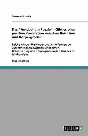 Das "Antebellum Puzzle" - Gibt es eine positive Korrelation zwischen Reichtum und Körpergröße? de Susanne Schalch