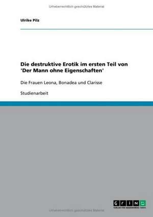 Die destruktive Erotik im ersten Teil von 'Der Mann ohne Eigenschaften' de Ulrike Pilz