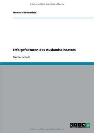 Erfolgsfaktoren des Auslandseinsatzes de Manuel Sommerfeld