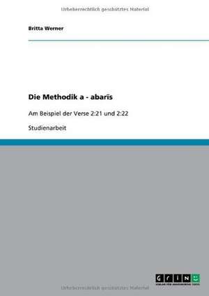 Die Methodik a¿-¿abaris de Britta Werner