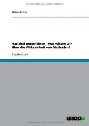 Variabel unterrichten - Was wissen wir über die Wirksamkeit von Methoden? de Helene Erwin