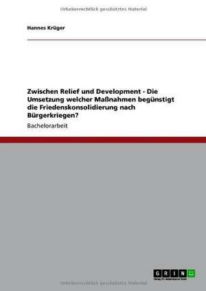 Zwischen Relief und Development - Die Umsetzung welcher Maßnahmen begünstigt die Friedenskonsolidierung nach Bürgerkriegen? de Hannes Krüger