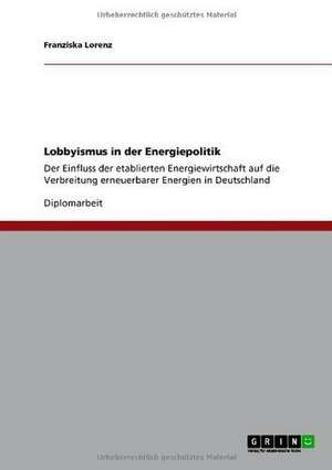 Lobbyismus in der Energiepolitik de Franziska Lorenz