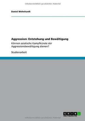 Aggression: Entstehung und Bewältigung de Daniel Wehnhardt