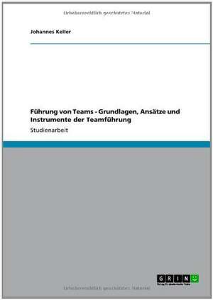 Führung von Teams - Grundlagen, Ansätze und Instrumente der Teamführung de Johannes Keller