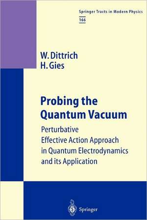 Probing the Quantum Vacuum: Perturbative Effective Action Approach in Quantum Electrodynamics and its Application de Walter Dittrich