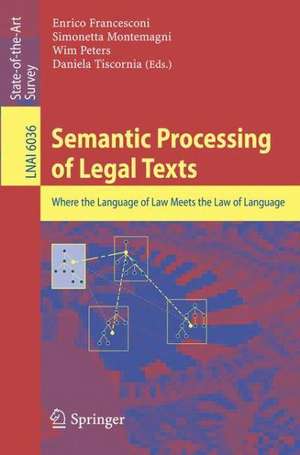 Semantic Processing of Legal Texts: Where the Language of Law Meets the Law of Language de Enrico Francesconi