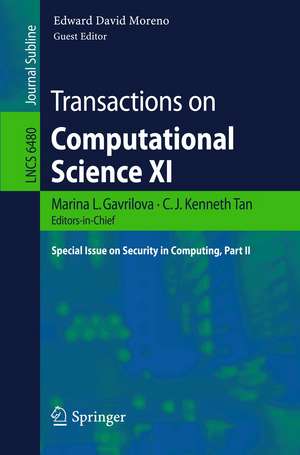 Transactions on Computational Science XI: Special Issue on Security in Computing, Part II de Marina L. Gavrilova