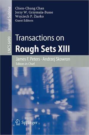 Transactions on Rough Sets XIII de James F. Peters