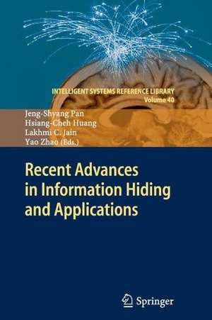 Recent Advances in Information Hiding and Applications de Jeng-Shyang Pan