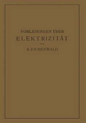 Vorlesungen über Elektrizität de A. Eichenwald