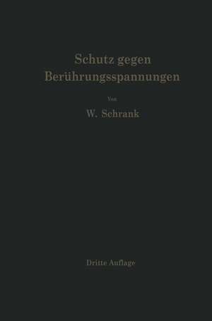 Schutz gegen Berührungsspannungen: Schutzmaßnahmen gegen elektrische Unfälle durch Berührungsspannungen in Niederspannungsanlagen de Wilhelm Schrank