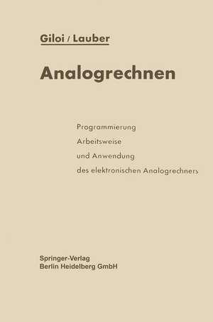 Analogrechnen: Programmierung, Arbeitsweise und Anwendung des elektronischen Analogrechners de Wolfgang Giloi