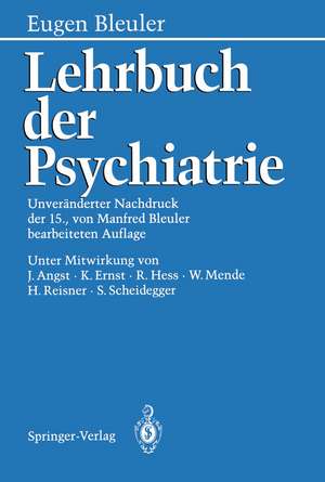 Lehrbuch der Psychiatrie de Eugen Bleuler