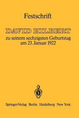 Festschrift: zu seinem sechzigsten Geburtstag am 23.Januar 1922 de Otto Blumenthal