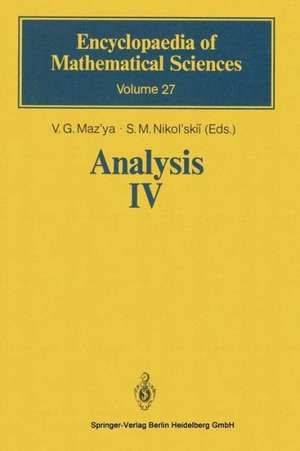 Analysis IV: Linear and Boundary Integral Equations de V.G. Maz'ya