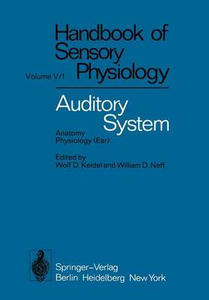 Auditory System: Anatomy Physiology (Ear) de H. W. Ades