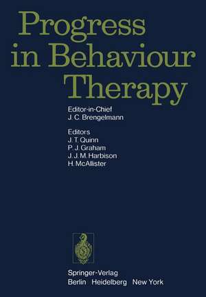 Progress in Behaviour Therapy de J. T. Quinn