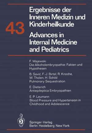 Advances in Internal Medicine and Pediatrics/Ergebnisse der Inneren Medizin und Kinderheilkunde de P. Frick