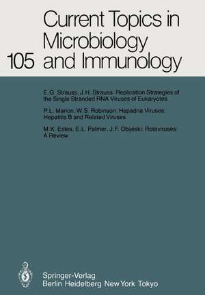 Current Topics in Microbiology and Immunology: Volume 105 de M. Cooper