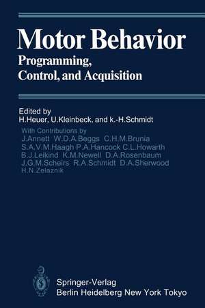 Motor Behavior: Programming, Control, and Acquisition de J. Annett