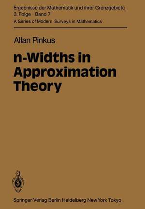 n-Widths in Approximation Theory de A. Pinkus