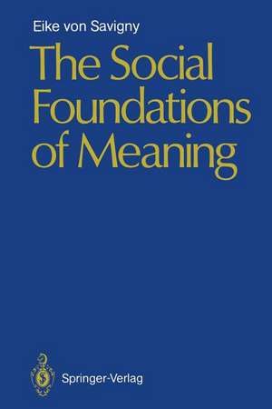 The Social Foundations of Meaning de Eike v. Savigny