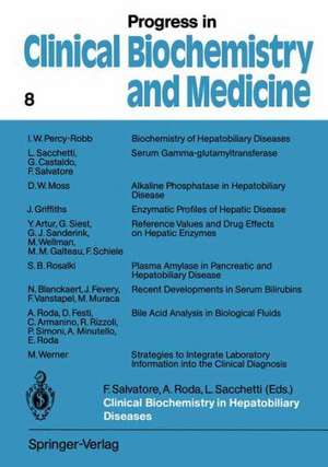 Clinical Biochemistry in Hepatobiliary Diseases: Proceedings of the International Satellite Symposium, Bologna, Italy, 1988 de Francesco Salvatore