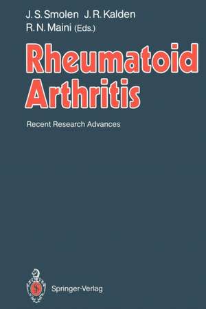 Rheumatoid Arthritis: Recent Research Advances de Josef S. Smolen