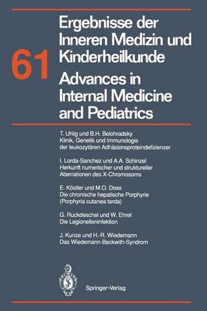 Ergebnisse der Inneren Medizin und Kinderheilkunde / Advances in Internal Medicine and Pediatrics: Neue Folge de M. Brandis