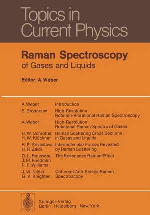 Raman Spectroscopy of Gases and Liquids de A. Weber