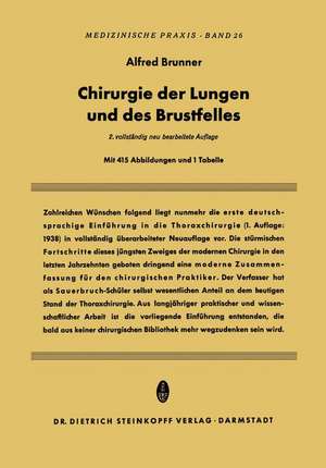 Chirurgie der Lungen und des Brustfelles de Alfred Brunner