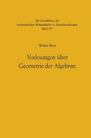 Vorlesungen über Geometrie der Algebren: Geometrien von Möbius, Laguerre-Lie, Minkowski in einheitlicher und grundlagengeometrischer Behandlung de Walter Benz