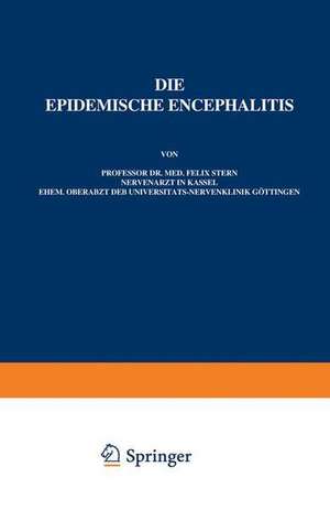 Die Epidemische Encephalitis: Heft 30 de Felix Stern