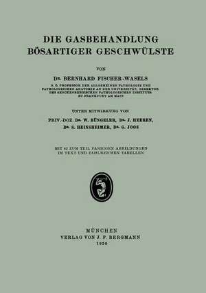 Die Gasbehandlung Bösartiger Geschwülste de Bernhard Fischer-Wasels