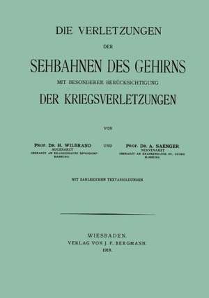 Die Verletzungen der Sehbahnen des Gehirns mit Besonderer Berücksichtigung der Kriegsverletzungen de Hermann Wilbrand