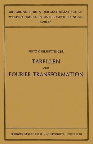 Tabellen zur Fourier Transformation de Fritz Oberhettinger