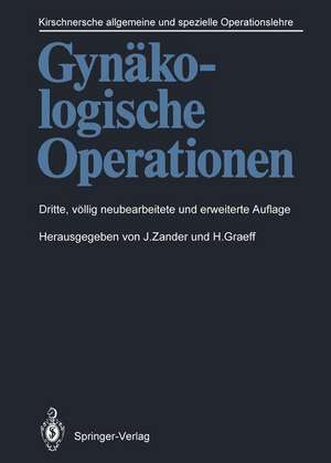 Gynäkologische Operationen de J. Zander