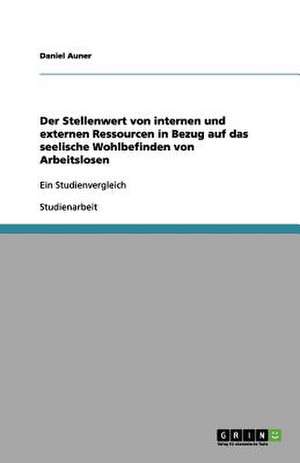 Der Stellenwert von internen und externen Ressourcen in Bezug auf das seelische Wohlbefinden von Arbeitslosen de Daniel Auner