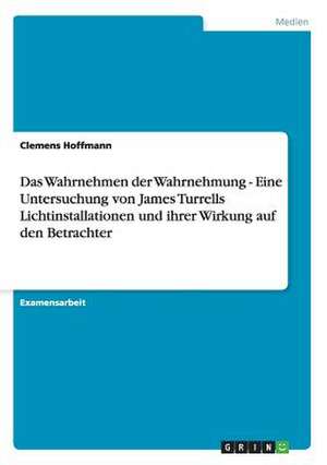 Das Wahrnehmen der Wahrnehmung - Eine Untersuchung von James Turrells Lichtinstallationen und ihrer Wirkung auf den Betrachter de Clemens Hoffmann