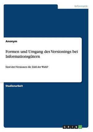 Formen und Umgang des Versionings bei Informationsgütern