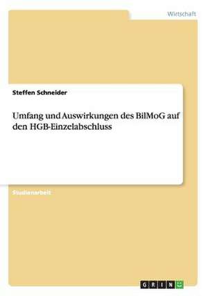 Umfang und Auswirkungen des BilMoG auf den HGB-Einzelabschluss de Steffen Schneider