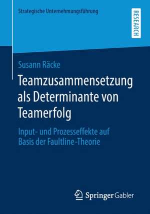 Teamzusammensetzung als Determinante von Teamerfolg: Input- und Prozesseffekte auf Basis der Faultline-Theorie de Susann Räcke